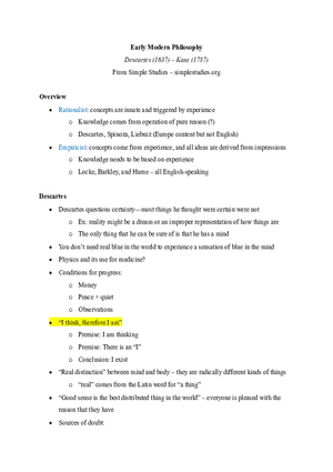 Early Modern Philosophy