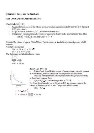 Chapter 5 Gases and the Gas Laws