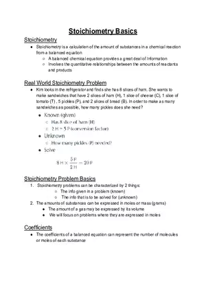 Stoichiometry Basics Notes