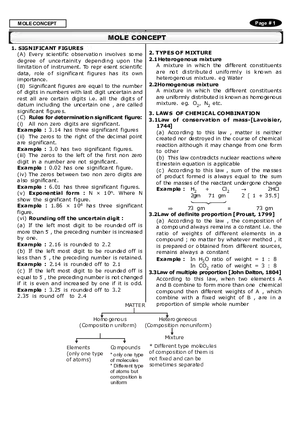 Mole Concept Notes