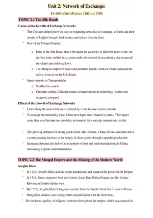 AP World History Unit 2 Network of Exchange