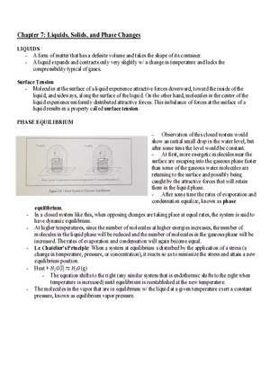 Chapter 7 Liquids, Solids, and Phase Changes