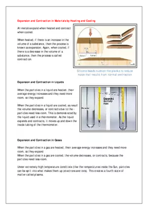 Expansion and Contraction in Materials by Heating and Cooling