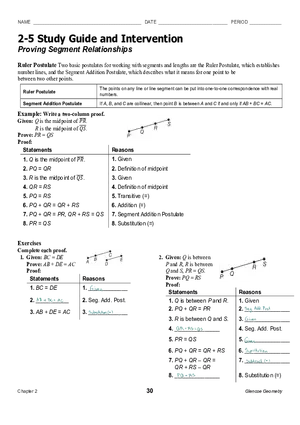 2-5 Study Guide and Intervention