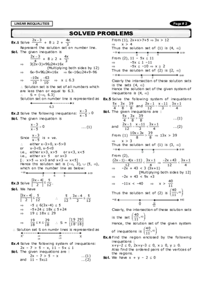 Linear Inequalities Solved Problems