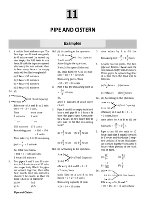 Pipe and Cistern Examples