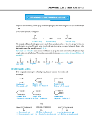 Carboxylic Acid & Their Derivatives