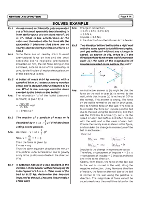 Newton Law of Motion Solved Example