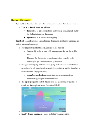 AP Psychology Chapter 10 Personality