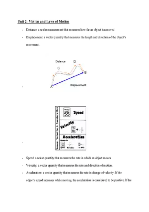 Physics Review Unit 2 Motion and Laws of Motion