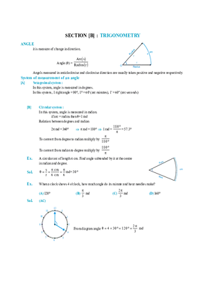 Basic Maths Section [B] Trigonometry