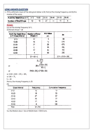 Measures of Central Tendency Long Answer
