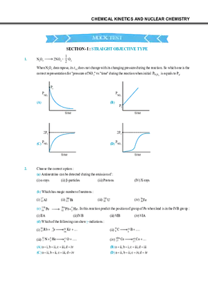 Chemical Kinetics and Nuclear Chemistry Mock Test