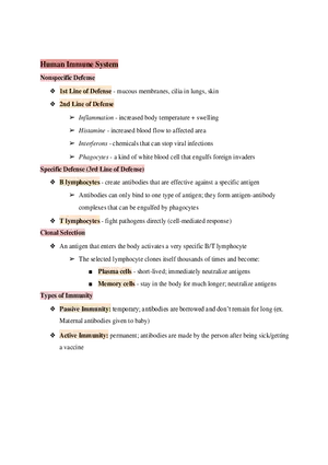 Test Guide Unit 8 Human Immune System