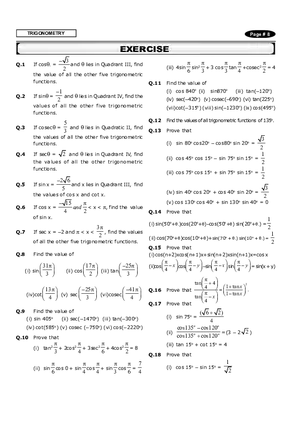 Trigonometry Exercise