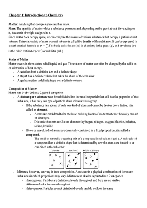 Chapter 1 Introduction to Chemistry