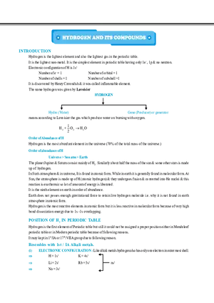 Hydrogen and Its Compounds