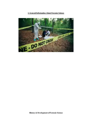 1. General Information About Forensic Science