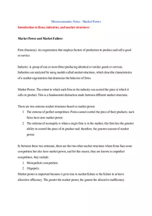 Microeconomics Notes Introduction to Firms, Industries, and Market Structures