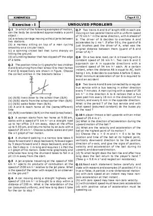 Kinematics Exercise-1