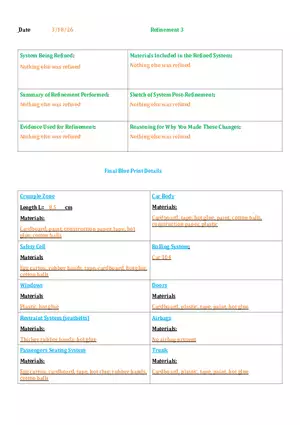 Safe Car Refinement -3 & Final Blue Print