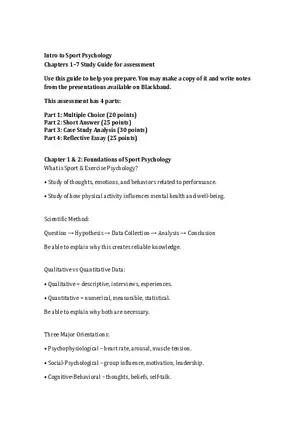 Intro to Sport Psychology