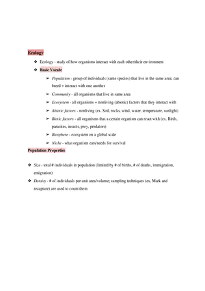 Test Guide Unit 9 Ecology