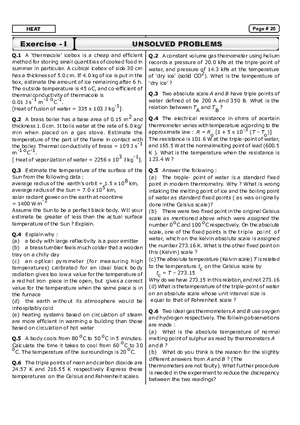 Heat Study Exercise - I