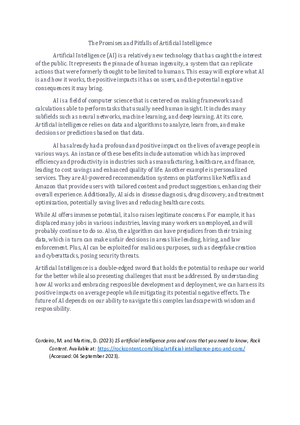 The Promises and Pitfalls of Artificial Intelligence