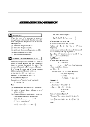 Arithmetic Progressons