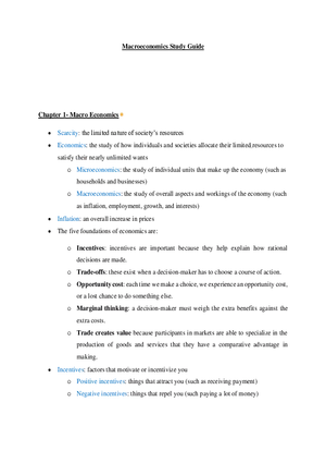 Chapter 1- Macroeconomics