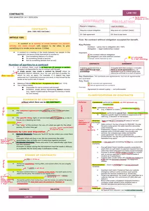 Contracts Classifications and Rules