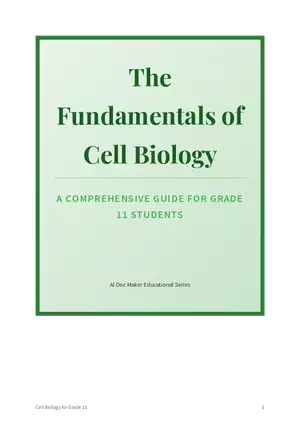 The Fundamentals of Cell Biology Grade 11