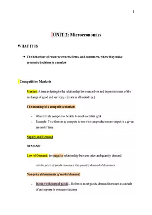 Economics Unit 2 Microeconomics