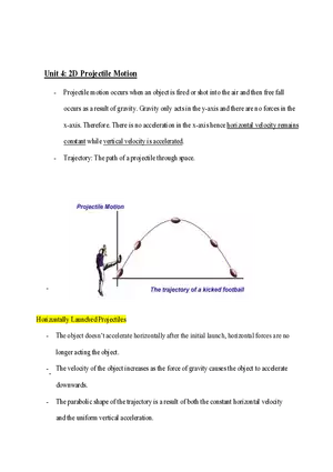 Physics Review Unit 4 2D Projectile Motion