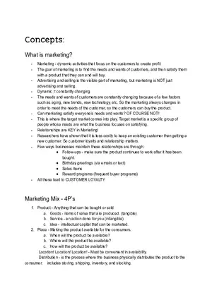 Unit 1 - Marketing Review