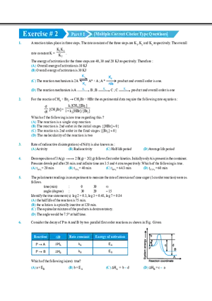 Chemical Kinetics and Nuclear Chemistry Exercise # 2