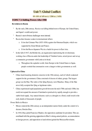 AP World History Unit 7 Global Conflict