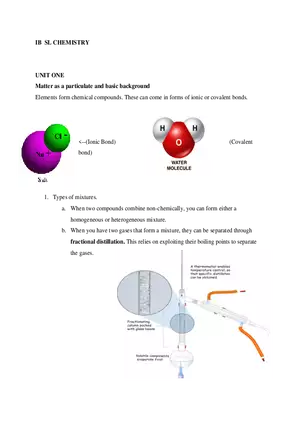 IB SL Chemistry Unit 1