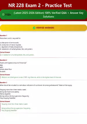 NR 228 Exam 2 - Practice Test Answer Key Solutions