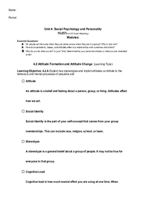 4.2 Attitude Formation and Attitude Change​ ​(Learning ​​Topic)