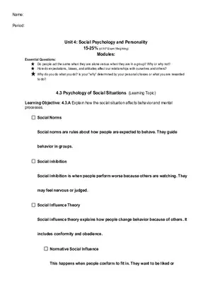 4.3 Psychology of Social Situations​ ​(Learning Topic)