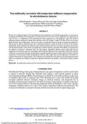 Non-Uniformity Correction With Temperature Influence Compensation