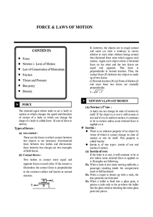 Force & Laws of Motion