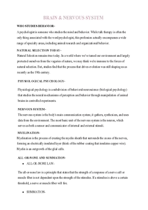 Psychology  4. Brain and Nervous System