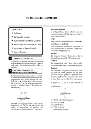 Co-Ordinate Geometry  
