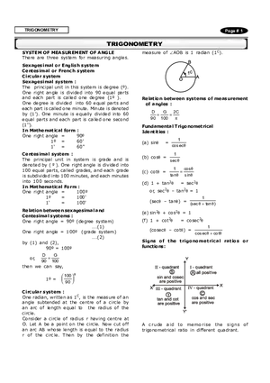 Trigonometry Notes