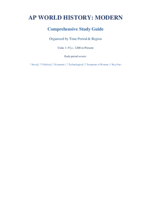AP World History: Modern Comprehensive Study Guide