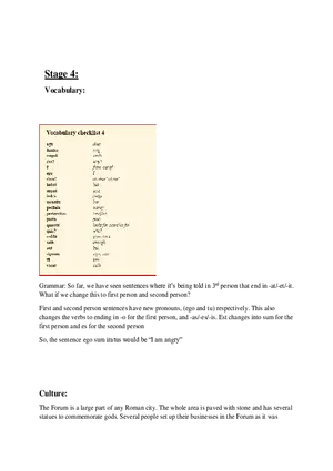 Latin Study Guide Stage 4