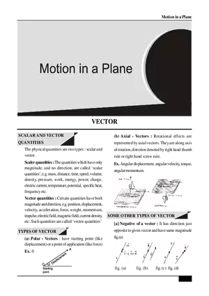 Motion in a Plane Vector